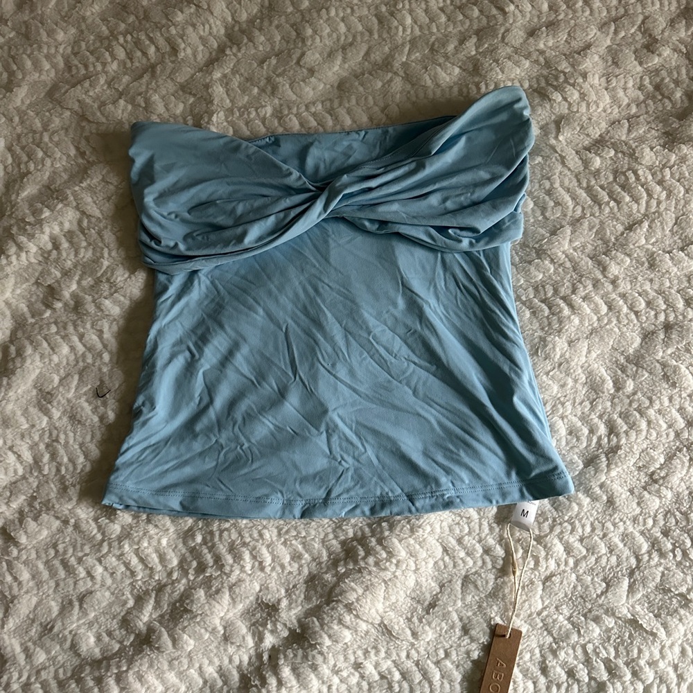 Women's Blue Strapless Top